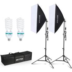 Softbox kit softbox lighting kit, skytex continuous photography lighting kit with 2x20x28in soft box 2x135w 5500k e27 bulb, photo studio lights equipment for