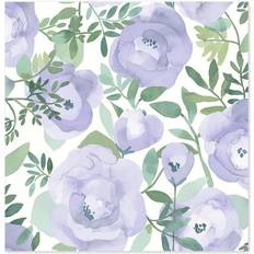 Nuwallpaper Periwinkle Peachy Keen Flower Peel and Stick Vinyl Wallpaper, Purple