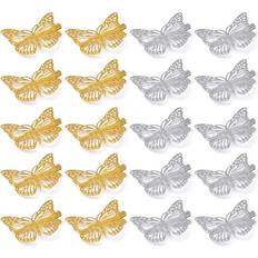 Butterfly Hair Clips 20 Pieces Metal Butterfly Hair Clamps Gold Butterfly Barrettes Claw Pins