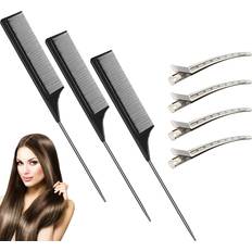 Boao 3 Packs Carbon Tail Comb Fiber Teasing Combs Rat