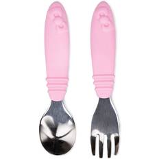 Bumkins Baby Feeding Utensils Hello Kitty Pink Silicone Spoon & Fork Set