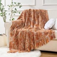 Battilo Home Battilo Rustic Style Acrylic Blankets Orange (177.8x127cm)