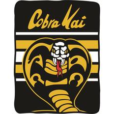 Algodón - Blanco Mantas Pop Culture 814018 Cobra Kai Logo Manta Blanco, Negro, Amarillo