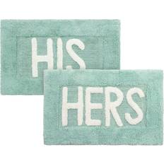 Indoor Carpet Bath Mats Cotton His and Hers Grey, Blue, Natural 50.8x81.3cm