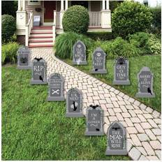 Halloween Garlands & Confetti Big Dot of Happiness Creepy Cemetery Lawn Decorations Outdoor Spooky Halloween Tombstone Party Yard Decorations 10 Piece Grey