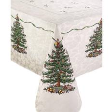 Spode Christmas Tablecloth White, Green, Beige