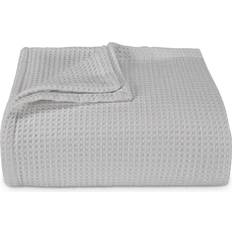 Vera Wang Waffleweave Blankets Grey