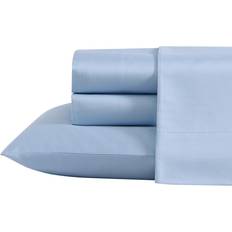 Laura Ashley Solid 800-Thread-Count Queen Bed Sheet Grey, Blue (259.08x)
