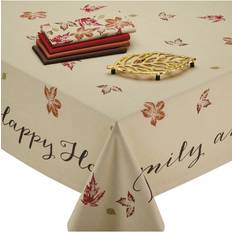 Multicolored Cloths & Tissues DII 84" Rustic Leaves Print Tablecloth Multicolor, Natural