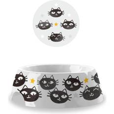 TarHong PE20774173 5.3 1.9 Melamine Matt The Cat Pet Bowl - Small - Set