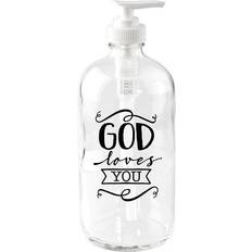 Multicolour Soap Holders & Dispensers Dexsa God Loves You Glass Soap Dispenser