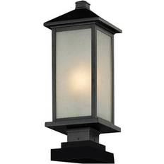 Black Gate Lamps Z-Lite Vienna One-Light Medium Black Pier Mount Fixture with Gate Lamp