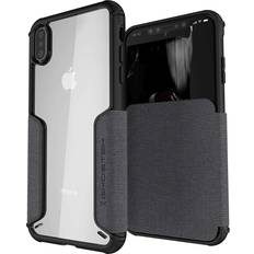 Iphone xs leather case Ghostek Exec 3 Leather Flip Wallet Case for iPhone XS Max, Gray