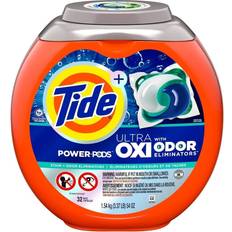 Textile Cleaning Agents Tide Ultra OXI Power Pods with Odor Eliminators Invisible Dirt Laundry Detergent 32 Pacs