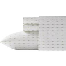 Tommy Bahama King Printed Pattern Bed Sheet Gold, Green, White