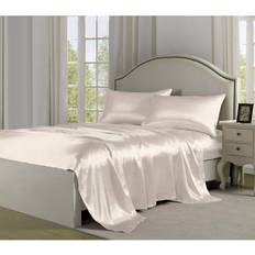 King size satin sheet 280 Thread Count Satin Charmeuse Bed Sheet White