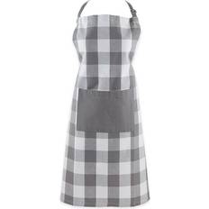 Aprons Design Imports DIIÂ® Buffalo Check Chef Apron White, Gray