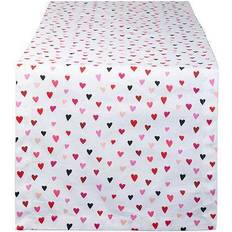 Grey Tablecloths Design Imports Zingz & Thingz Confetti Hearts Print Tablecloth Grey, Multicolour