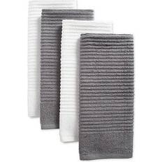 Design Imports Assorted Ribbed Terry 4-pc. Kitchen Towel White, Gray