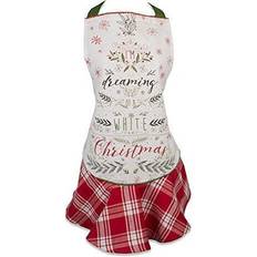 Aprons Design Imports Christmas Ruffle Apron Red, White