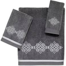 Avanti Embroidered Bath Towel Silver, Gray