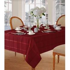 Elrene Home Fashions Plaid Jacquard Tablecloth White