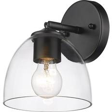 Gold Lighting Golden Lighting 6958-1W CLR Roxie 8" Sconce Matte Black Wall Lamp