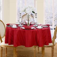 Rojo Manteles Elrene Home Fashions Denley Stripe Jacquard 70" Round Mantel Rojo