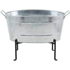 Achla Designs 24 W Steel Classic Oval Galvanized Tub With