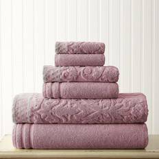 Towels on sale Modern Threads Jacquard Border Bath Towel Purple