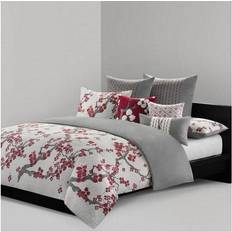 N Natori Cherry Blossom Mini Duvet Cover Gray, Purple, Red, White, Multicolor