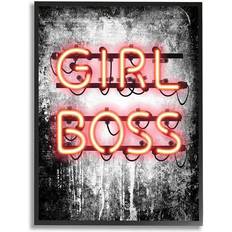 Neon wall art Stupell Industries Decor Girl Boss Neon Wall Framed Art