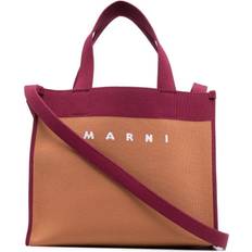 Orange Håndtasker Marni Brown & Burgundy Small Shopping Tote