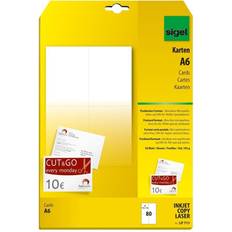 A6 Kontorpapir Sigel 3C Micro Perforation Record Cards White