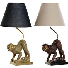 Dkd Home Decor Black Resin Monkey Bordslampa
