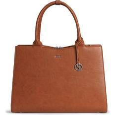 Socha Business Bag Straight Line, 15.6" laptop bag for women -Cognac