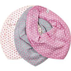 Polyester Kwijlslabbetjes Pippi Dots Mix Bibs 3-pack Old rose