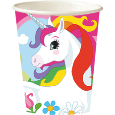 Vasos de Papel Amscan Pack de 8 Vasos de Unicornio de Cartén 266 ml