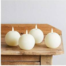 Candles & Accessories Lights4fun Lights4fun Set of 4 TruGlow Battery Flameless Sphere Real LED Candle