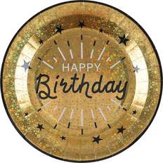 Santex Pahvilautaset Hohtava Happy Birthday 10-pakkaus