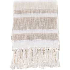 Venture Home Sandy Throw Slub/polyester Tæppe Hvid, Brun, Beige (170x130cm)