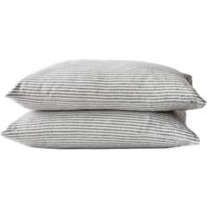 Tell Me More Linen Pillow Case Grey, White (70x50cm)