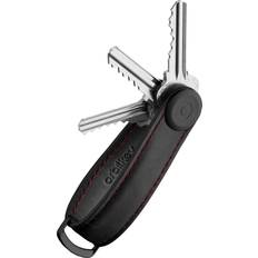 orbitkey Crazy Horse Leather Key Organiser - Schwarz/Rot