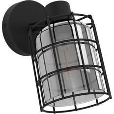 Trasparente Faretti Eglo Applique Industrial Consaca 1 Luce Acciaio Nero Faretto