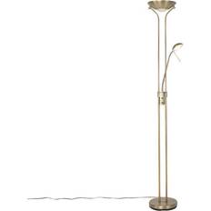 Bronze Lampes sur Pied QAZQA Lampadaire Moderne En Bronze Avec Led Dimmable 1 Lumière H 1800 mm Lampe sur Pied