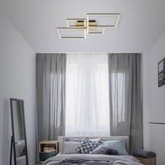 Briloner LED-taklampa Frame, guld Loftplafond