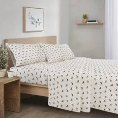Comfort Spaces Spaces Cotton Flannel Breathable Warm, Deep Bed Sheet White, Black