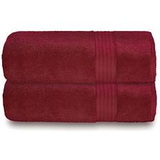 Glamburg Premium Cotton Oversized 2 Pack Bath Towel Red