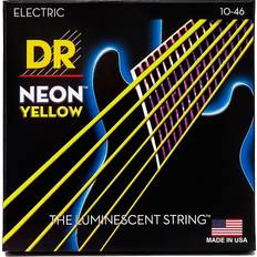 Elgitarrsträngar DR Strings HI-DEF NEON elgitarrsträngar (NYE-10 Yellow Coated 10-46) gul