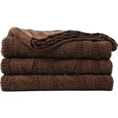 Battilo Home Battilo Cable Knit Blankets Brown
